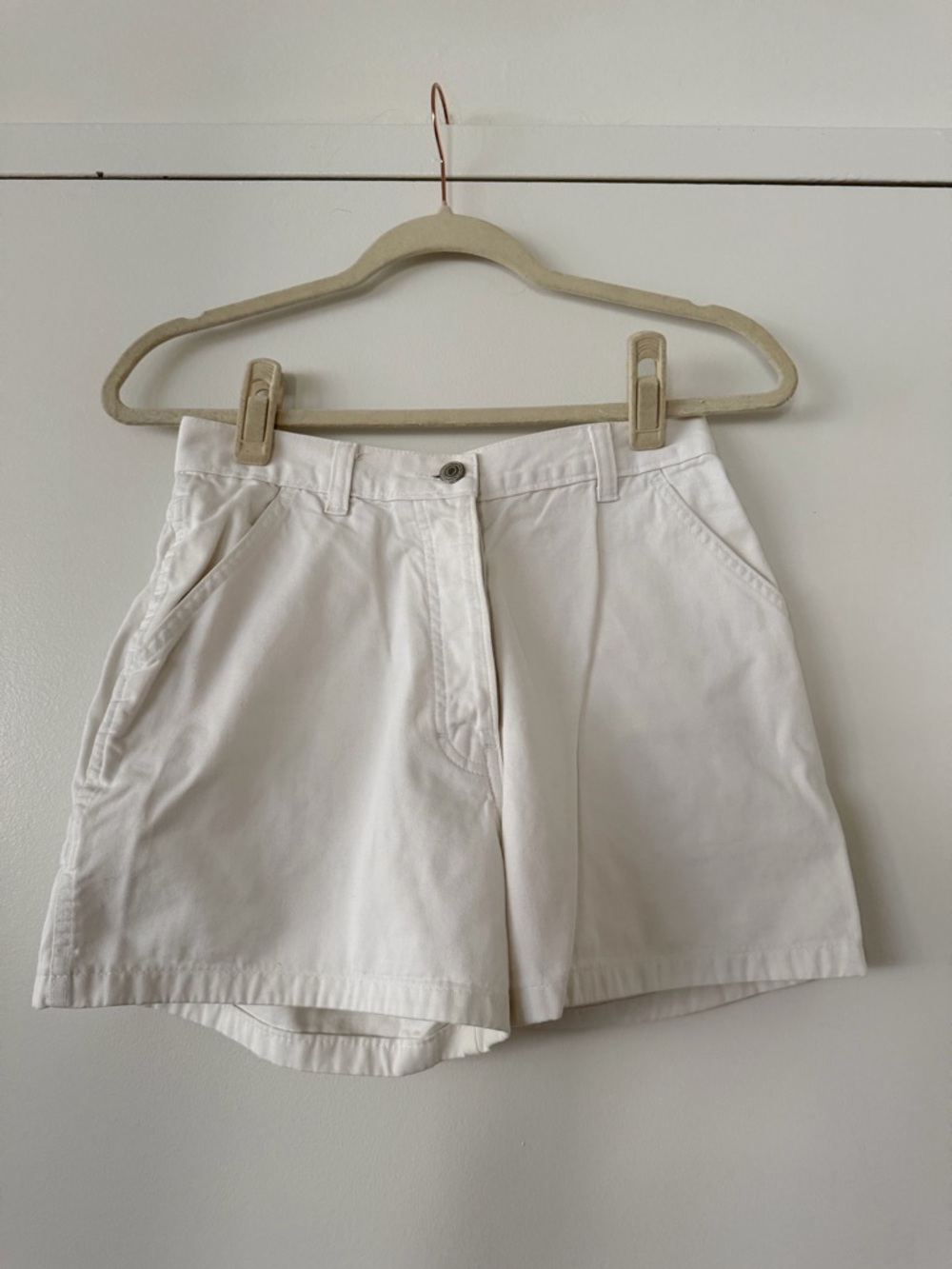 Women's White High-Rise Cotton Shorts